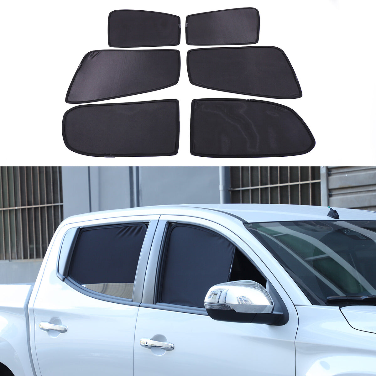 Rear Window Mesh Sun Shade Cover Windshield For Mitsubishi L200 Triton 2015-23 12