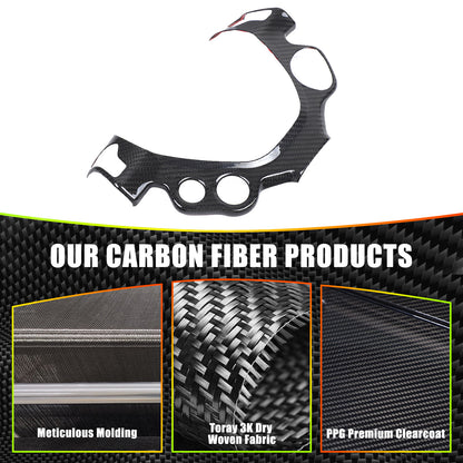 Real Carbon Fiber Steering Wheel Button Frame Trim For Ferrari 458 2011-16 6