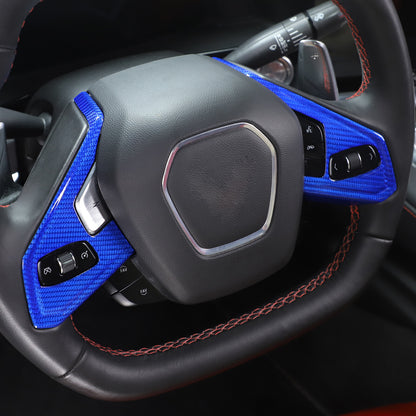 Real Carbon Fiber Steering Wheel Button Trim Cover For Corvette C8 2020-2026 - Variants 1-5 25