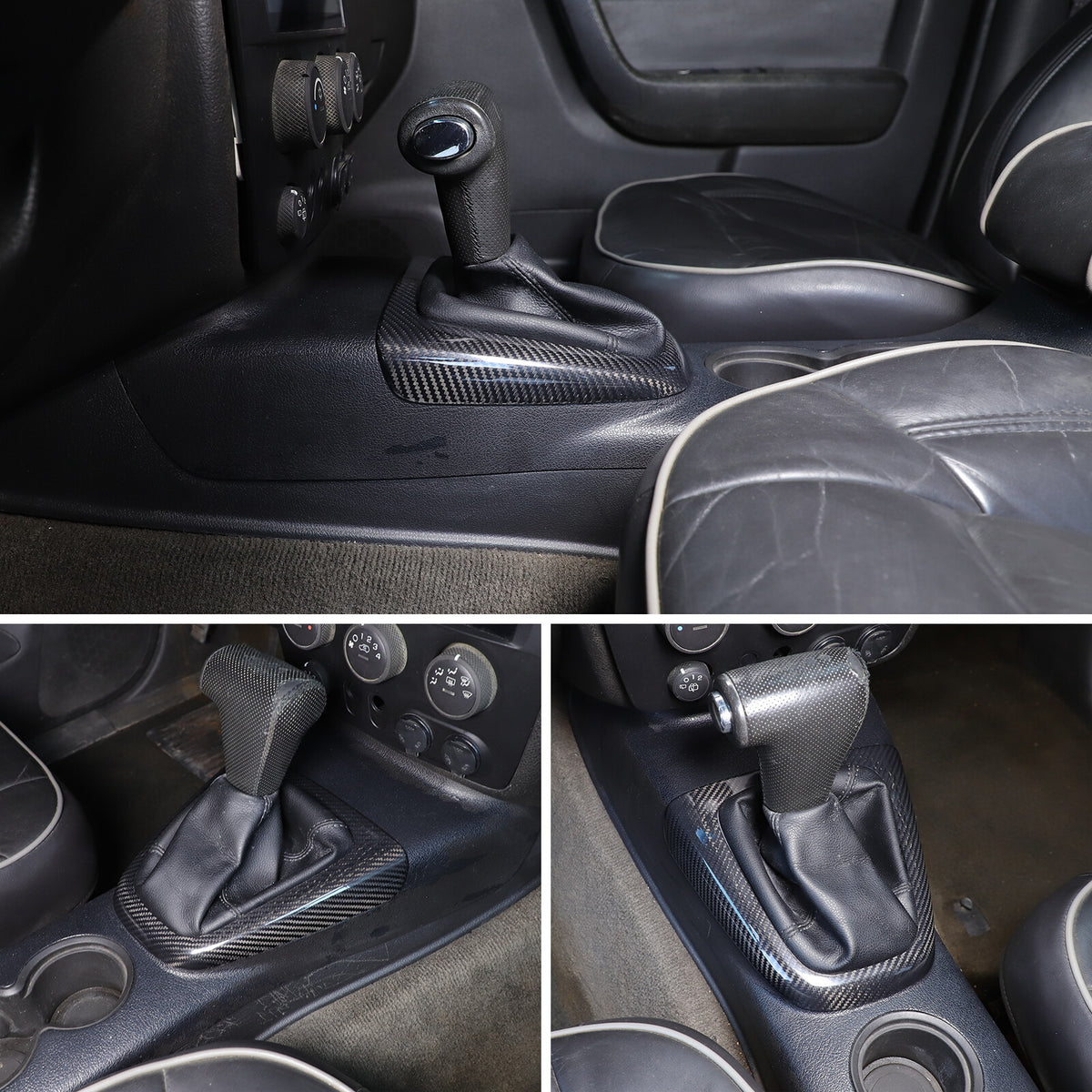 Real Carbon Fiber Center Console Gear Shift Panel Cover For Hummer H3 2005-2009 4