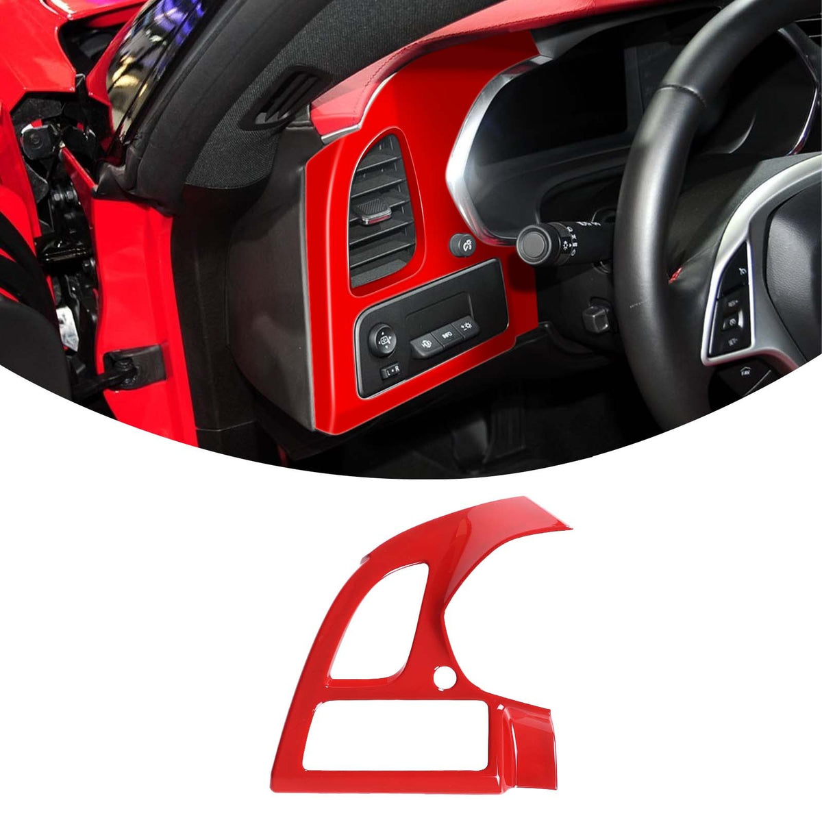 Sport Red ABS Center Console Air Vent Trim Set For Corvette C7 2014-2019 19