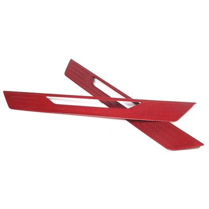 Red Real Carbon Fiber External Sill Strip Sticker Trim For Corvette C8 2020-26 11