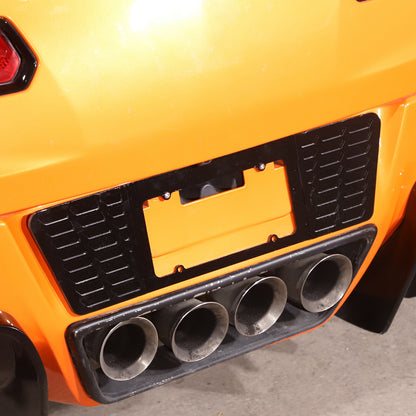 Black Alloy Rear License Plate Filler Panel Fit For Corvette C7 2014-2019 9