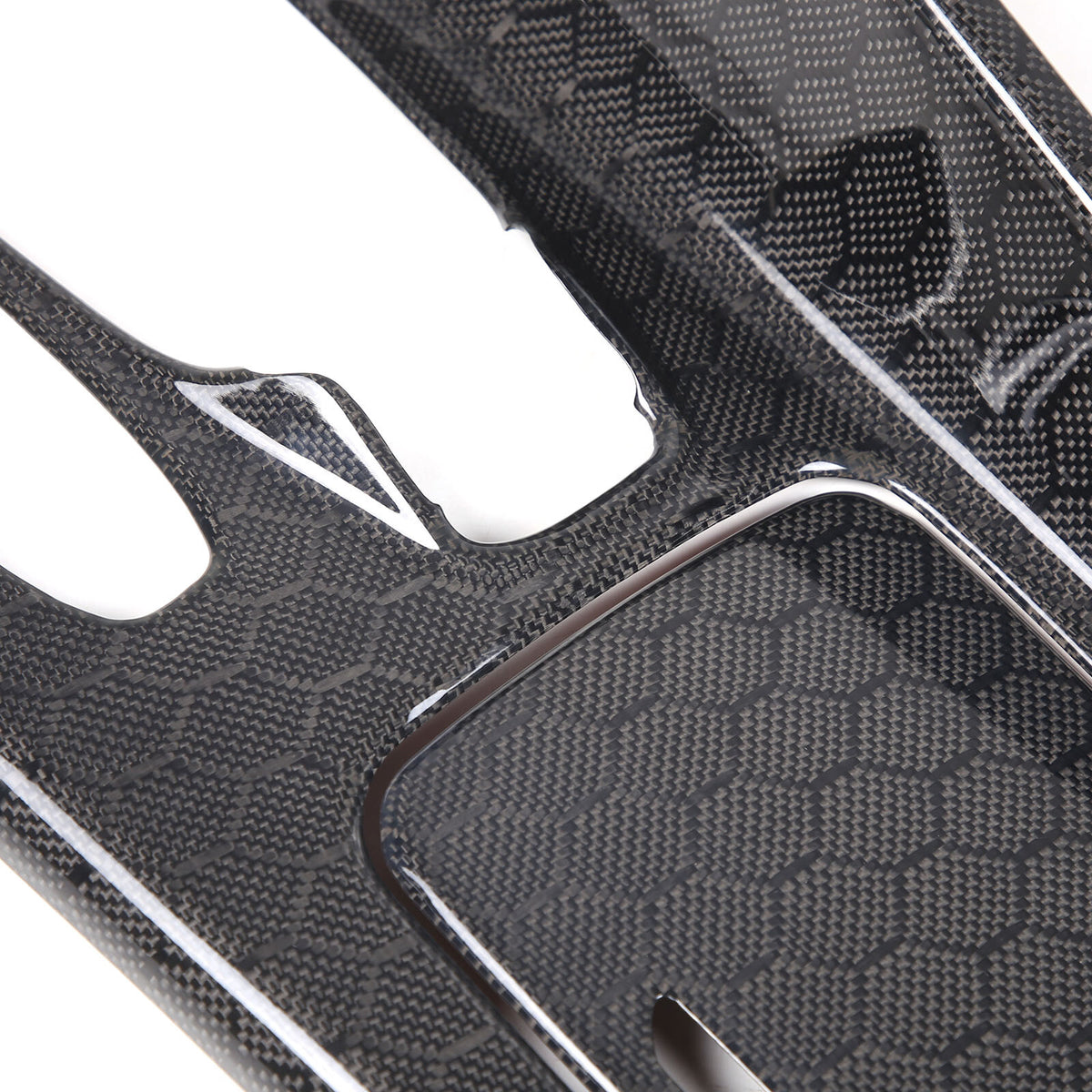 Real Honeycomb Carbon Fiber Center Console Gear Shift Panel Trim For C8 Corvette 14
