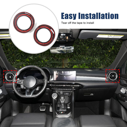 Real Carbon Fiber Center Side Air Vent Outlet Ring Trim For Alfa Romeo Tonale 7