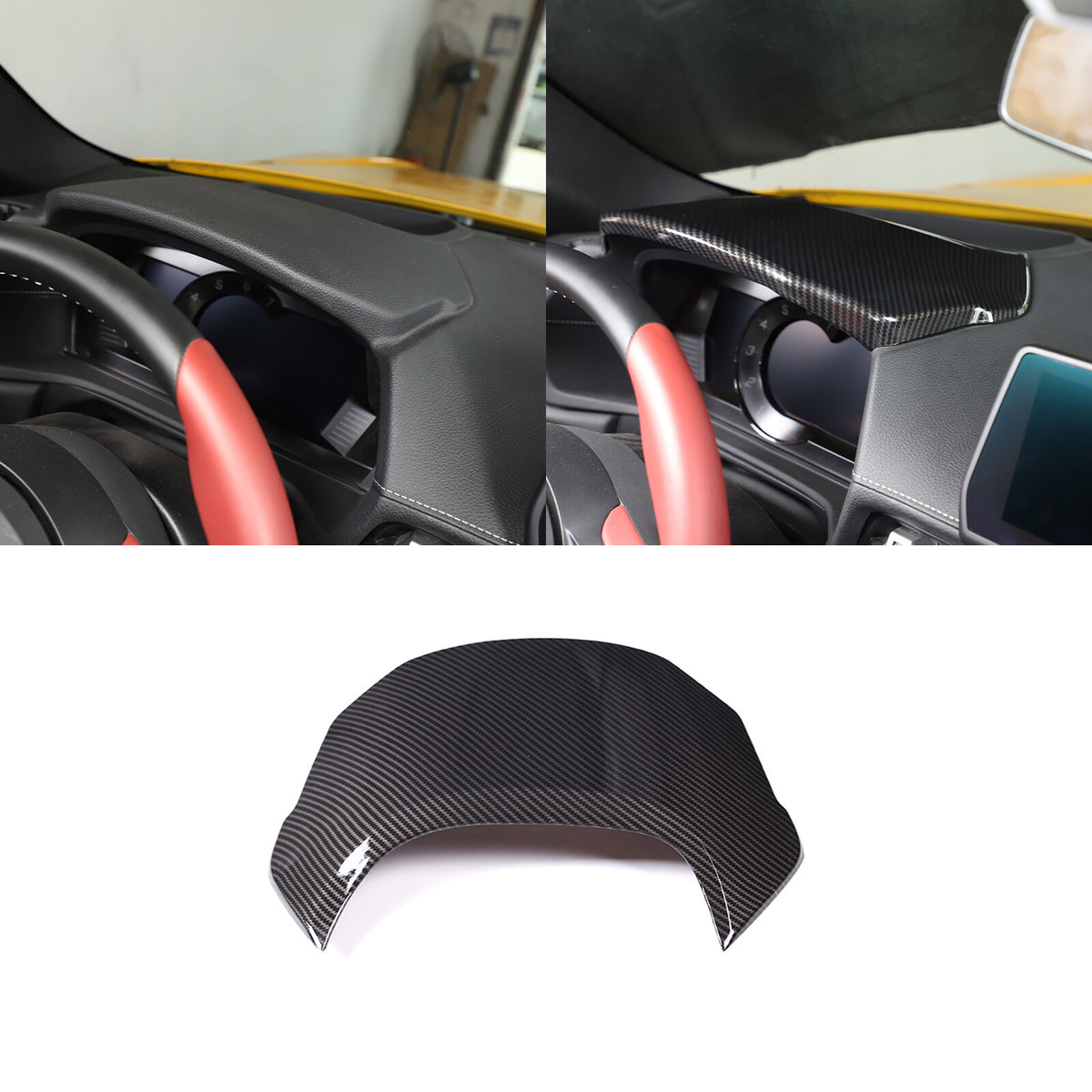 ABS Carbon Fiber Central control instrument panel Cover for Toyota Supra 19-24 1