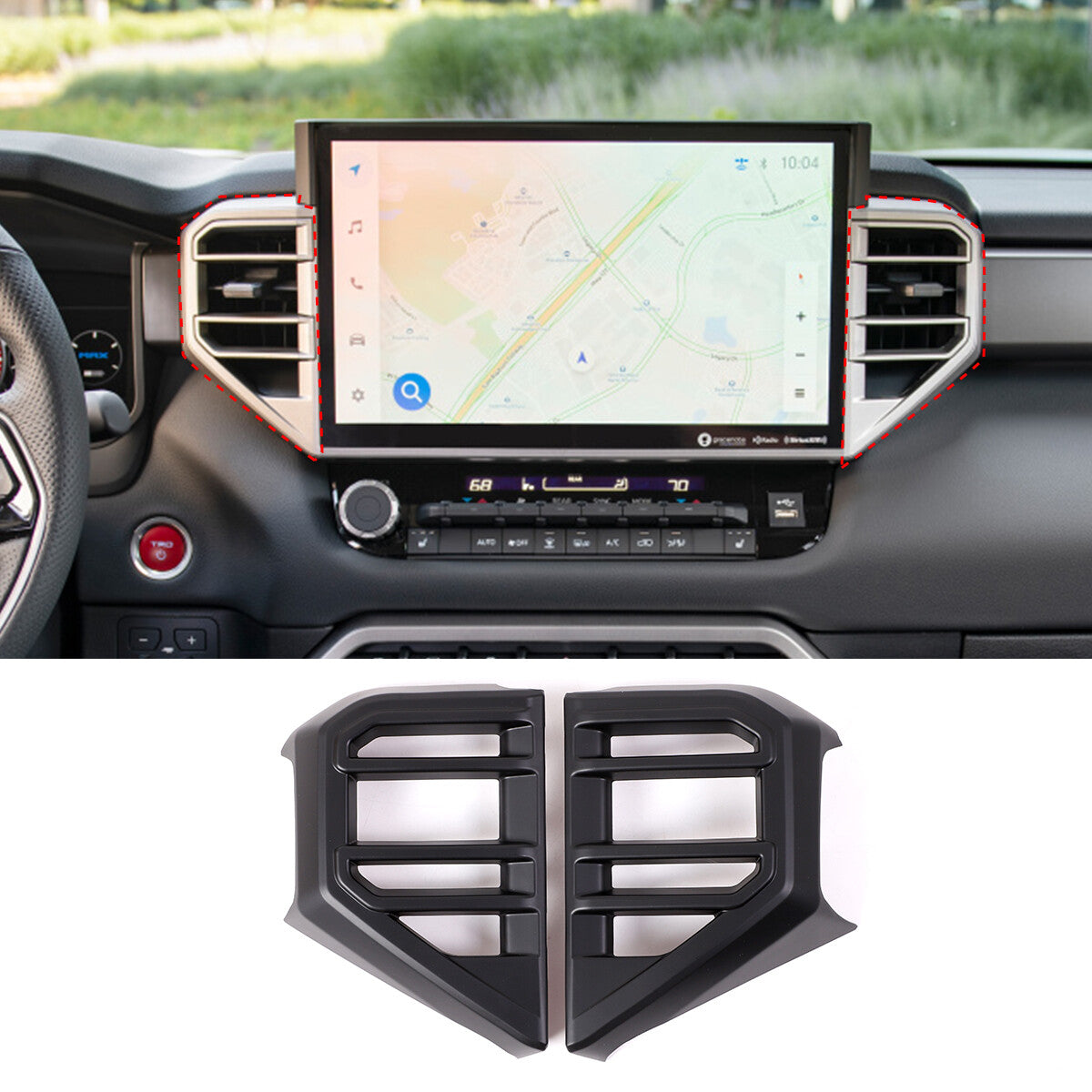 Matte Black ABS Interior Decoration Cover Trim Kit For Toyota Tundra 2022-26 US - Variants 6-10 28