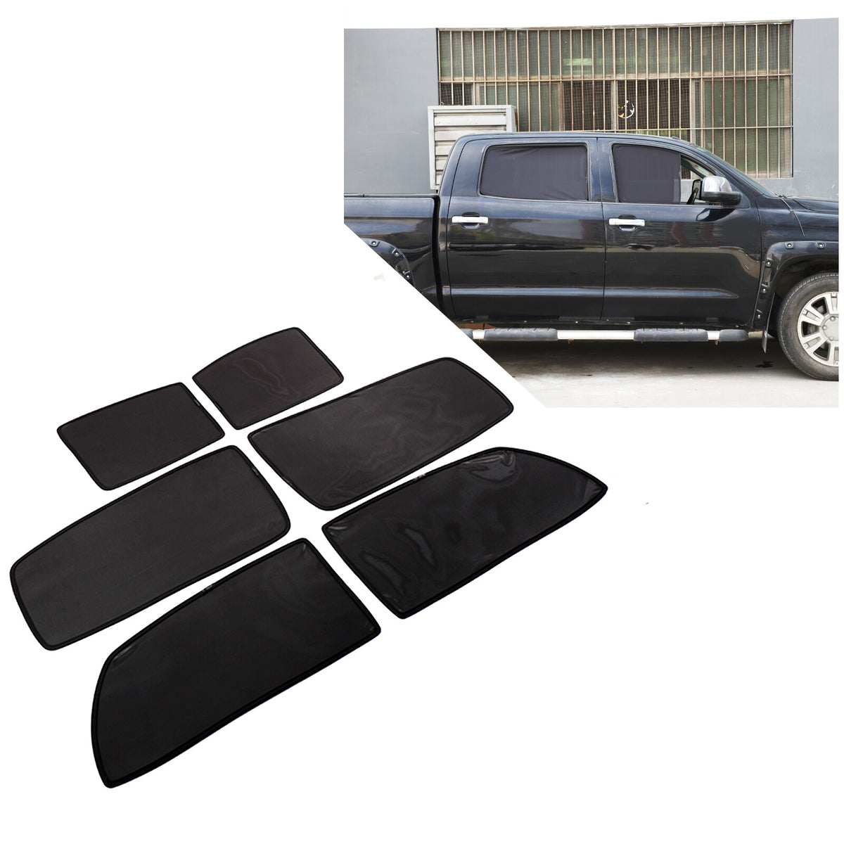 Black Window Screen Sun Shade Mesh Cover Windshield for Toyota Tundra 2007-21 US 13