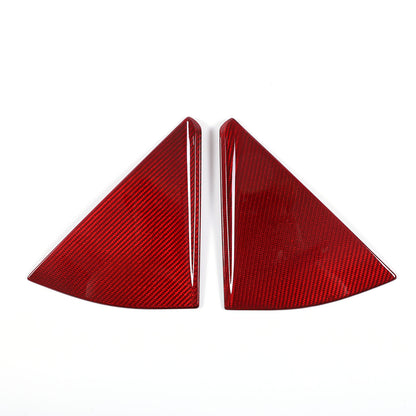 Red Real Carbon Window Triangle Cover Trim For Corvette C8 Convertible Z06 Z51 10