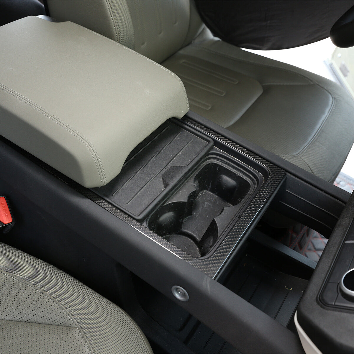 Real Carbon Fiber Center Water Cup Panel Trim For LR Defender 90 110 2020-24 15
