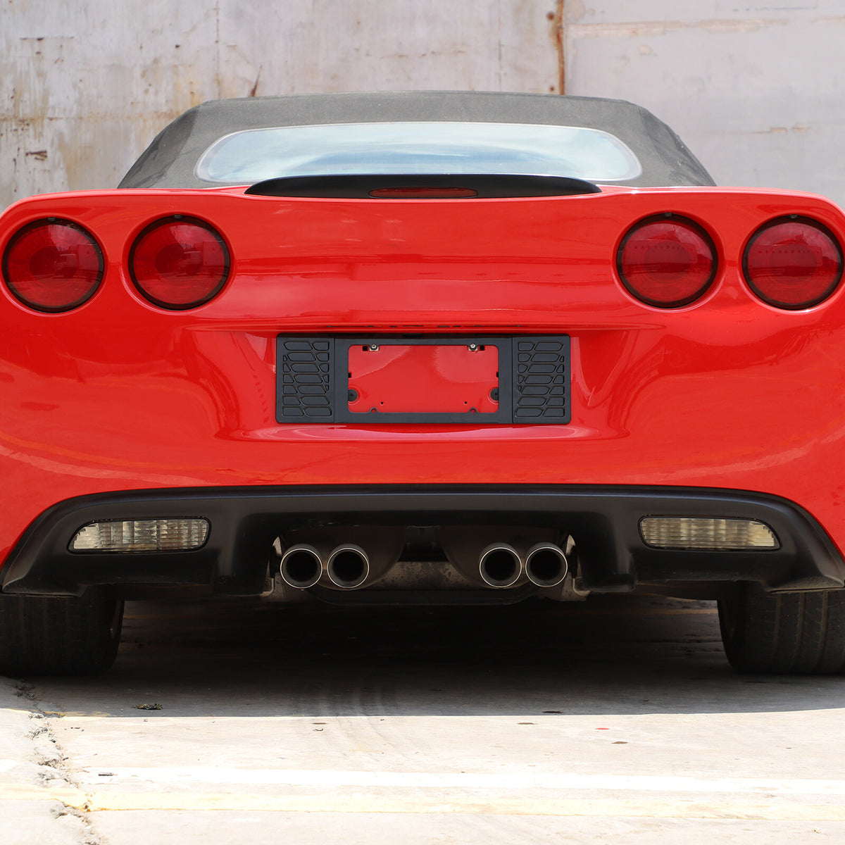 Black Aluminum alloy Rear License Plate Frame Trim For Corvette C6 2005-13 US 12