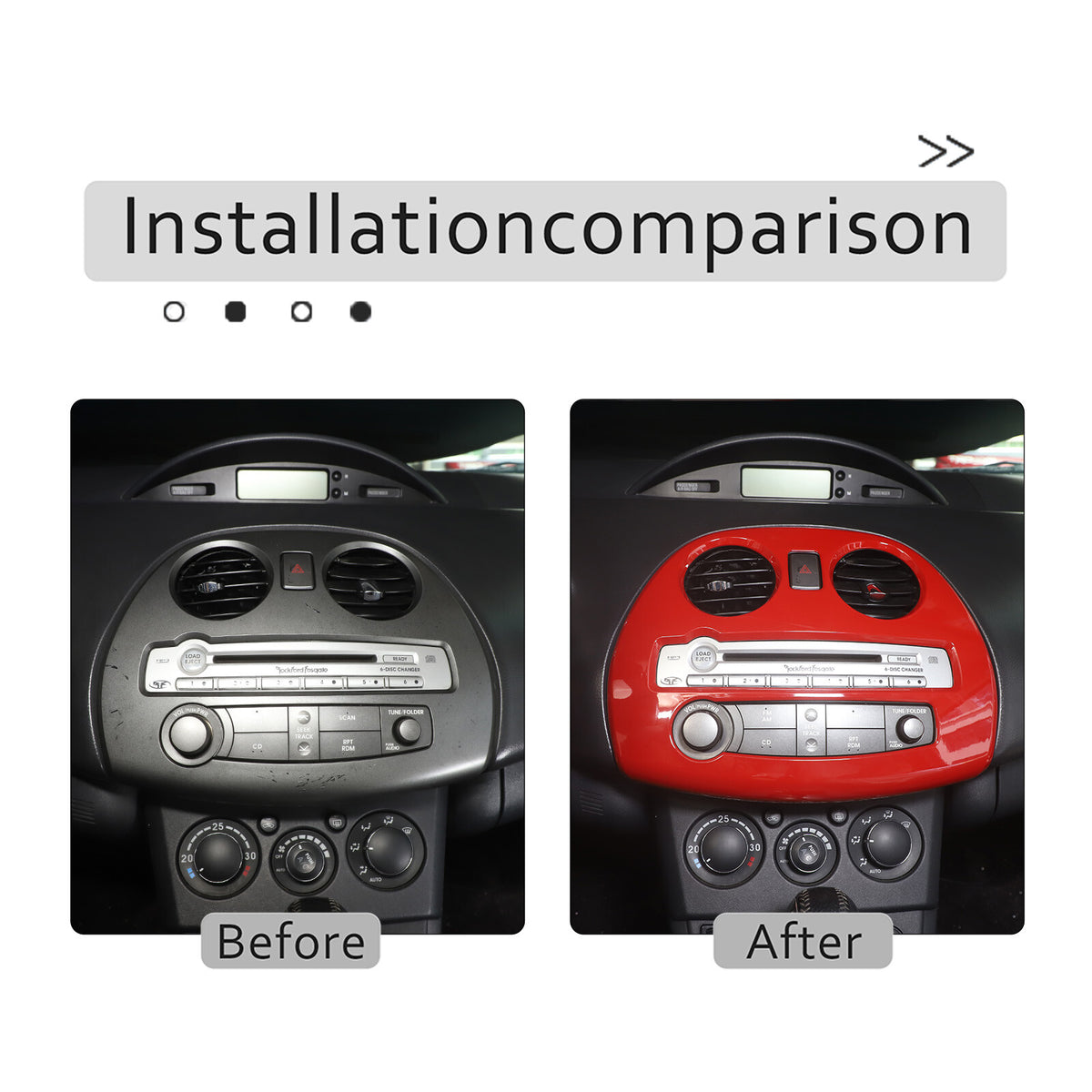 Red ABS Instrument AC Switch & CD Panel Cover Set For Mitsubishi ECLIPSE 2006-11 16