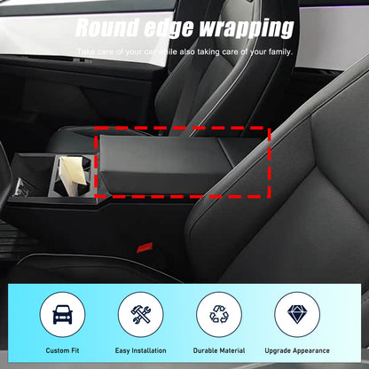 Real Dry Carbon Fiber Center Console Interior Trim For Tesla Cybertruck 2024+ 55