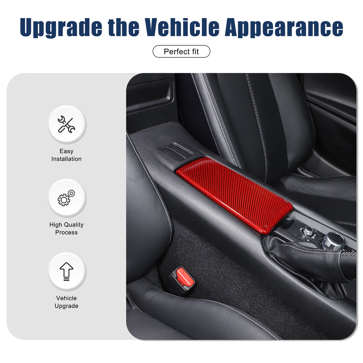 Real Carbon Fiber Center Console Armrest Box Cover Trim For Mazda MX-5 Miata 16+ 4