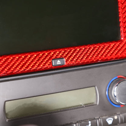 Red Real Carbon Fiber Center Navigation Screen Trim Cover For Corvette C6 05-13 16