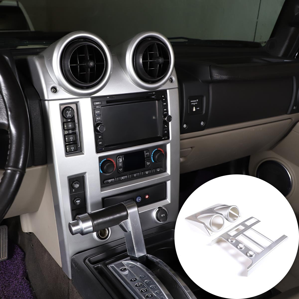 Silver Interior Air Condition Panel Cover Trim For Hummer H2 2003-2007 11