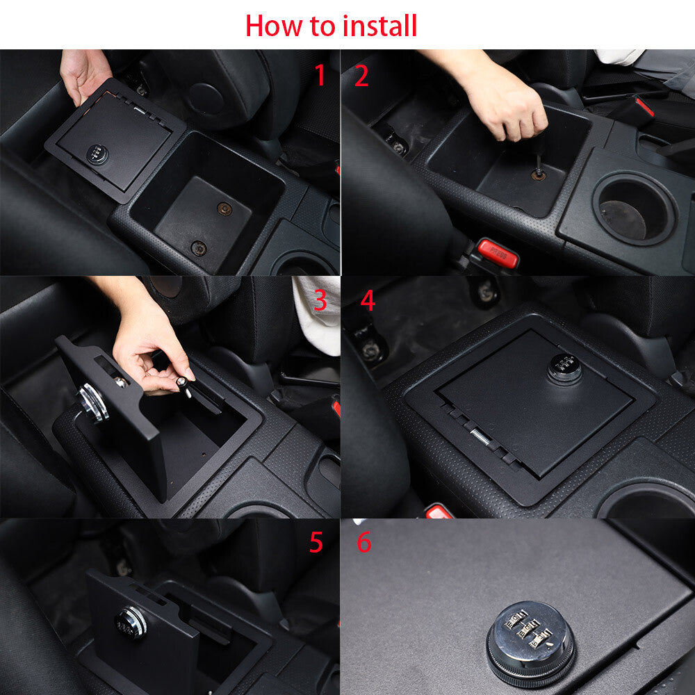 Center Console Gun Safe Storage Box Compatible with Toyota FJ Cruiser 07-21 2