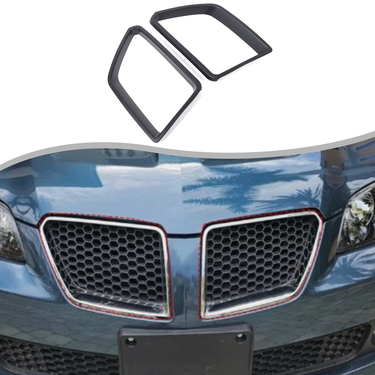 Matte Black ABS Exterior Front Grille Frame Trim For Pontiac G8 2008-2009 US 1