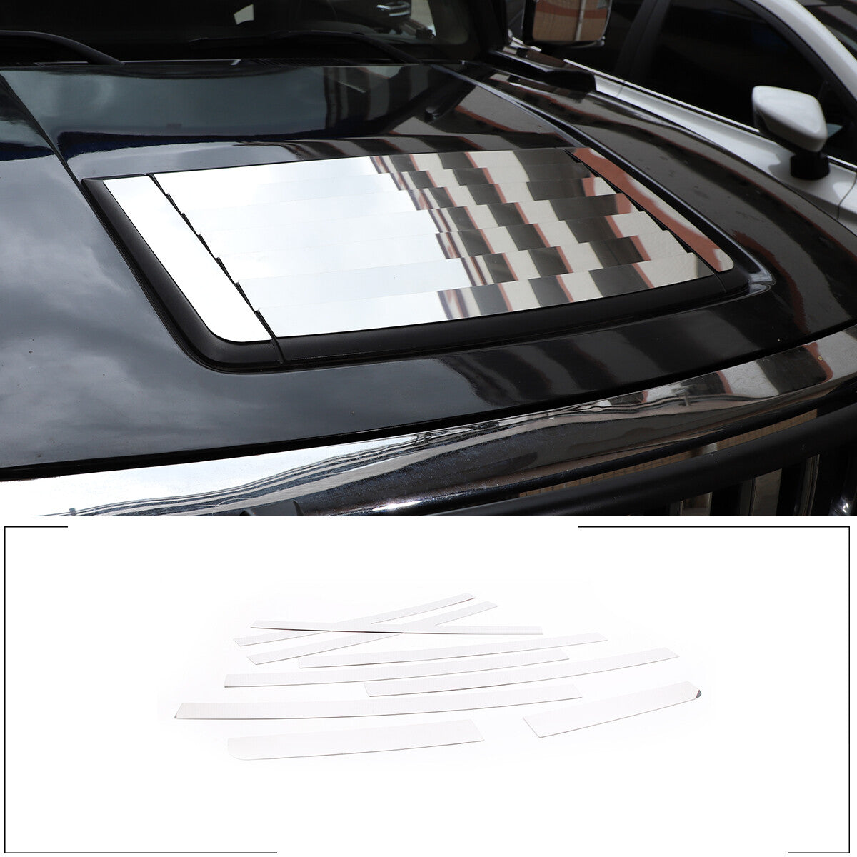 9PCS Steel Hood Engine Air Vent Outlet Cover Trim Fit For Hummer H3 2005-2009 1