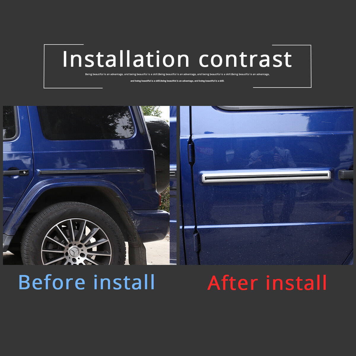 ABS Carbon Fiber Door Body Side Molding Trim For Benz W464 G500 G63 AMG 2019+ 16
