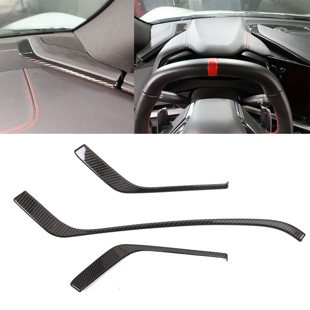 Carbon Fiber ABS Interior Full Decor Cover Trim Kit For Corvette C8 2020-2025 - Styles 21-25 26