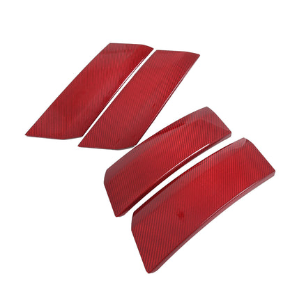 Red Real Carbon Fiber Side Fender Vents Panel Trim Kit For Corvette C6 2005-2013 3