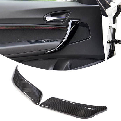 Real Carbon Fiber Inner Door Handle Trim For BMW 1 2 Series E81 E82 F22 14-19 US 1