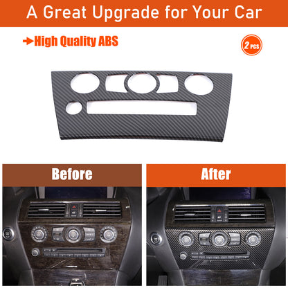 ABS Carbon Center Air Conditioning Cover Trim For BMW 6 Series E63 E64 2004-2009 5