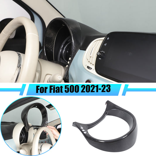 Real Carbon Fiber Dashboard Speedmeter Trim For Fiat 500 Abarth 595 695 21-23 1
