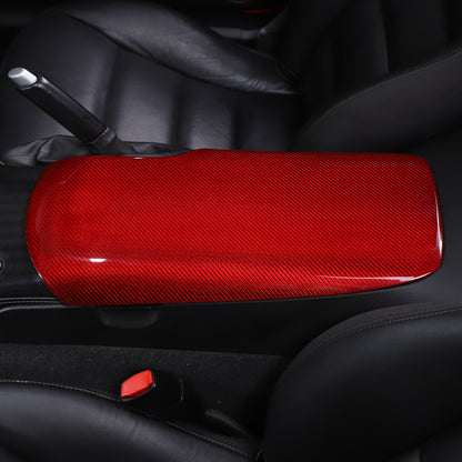 Red Real Carbon Fiber Center Console Armrest Box Cover For Corvette C6 2005-13 19