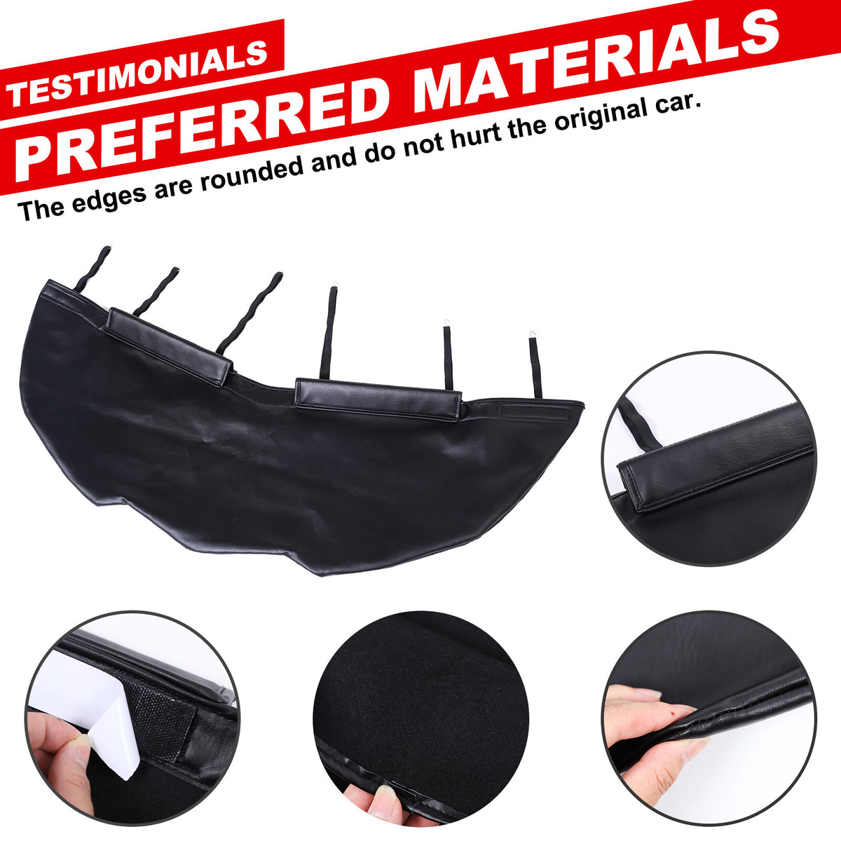 PU Leather Car Bonnet Hood Bra Wind & Bug Deflectors For Corvette C8 2020-26 US 9