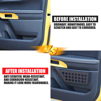 Black Alloy Car Rear Door Pocket Storage Box Organizer for Ford Ranger T9 23+ US 4