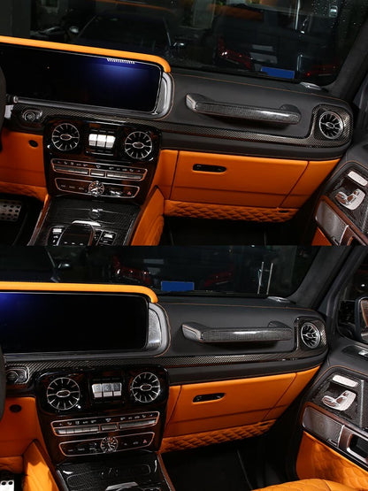 Carbon Fiber Dashboard Center Console Cover Trim For Benz G Class 19-2022 9