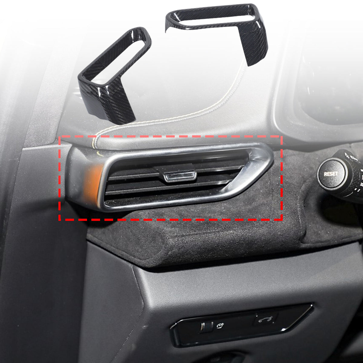 Real Carbon Fiber Center Console Side Air Vent Outlet Trim For Lotus Emira 23-25 2