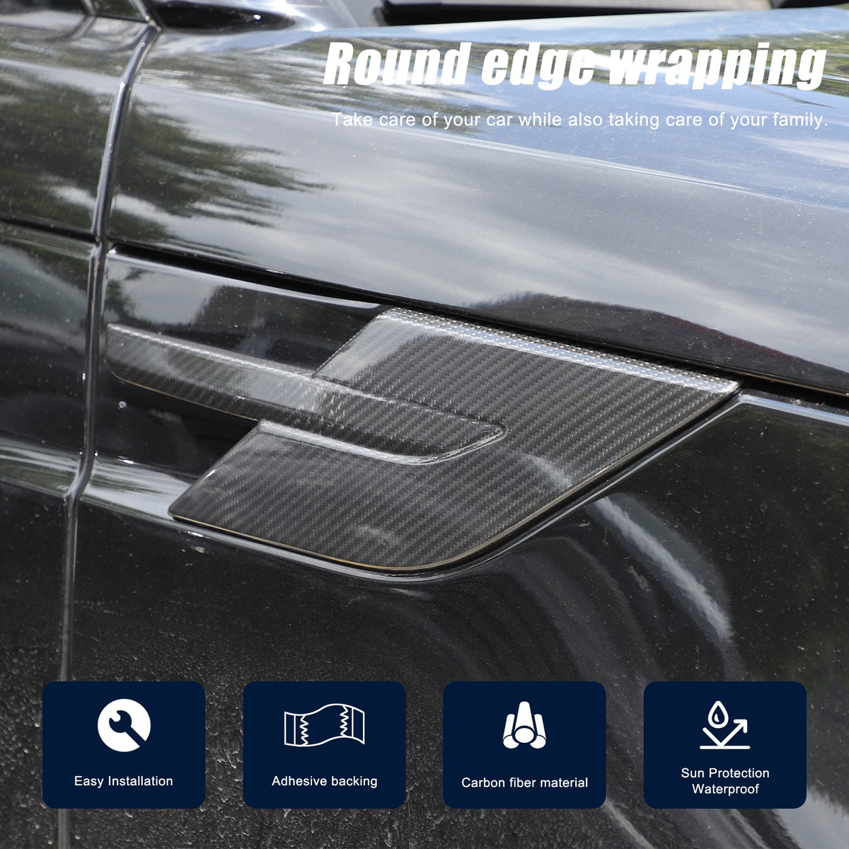 Real Carbon Fiber Hood Side Trim Cover Set for LR Range Rover Sport L461 2023+ 19