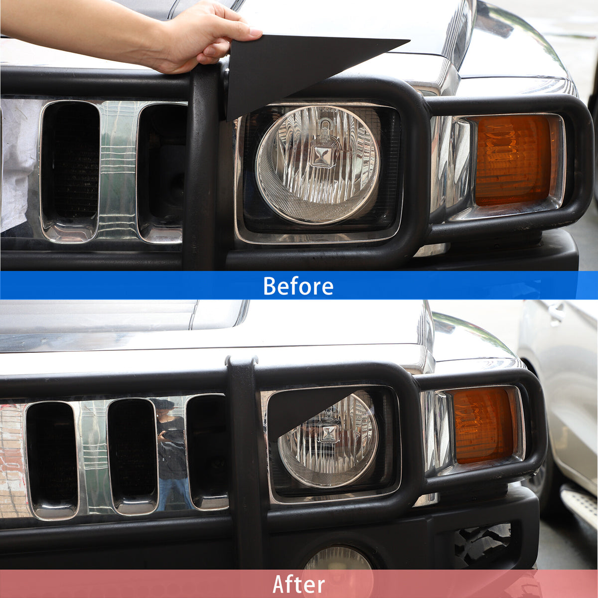 Front Light Headlight Lamp Angry Eyes Trim Cover For Hummer H3 2005-2009 16
