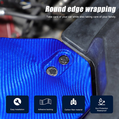 Blue Real Carbon Fiber Rear Strut Shock Tower Cover Mag Ride For Corvette C8 20+ 6