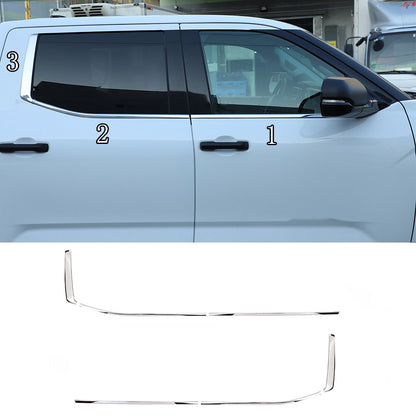 Chrome Door Window Bottom Sill Trim Strip Cover Decor For Toyota Tundra 2022-26 2