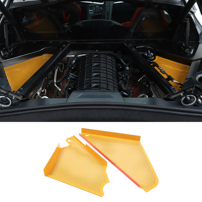 Yellow Steel Engine Hood Compartment Panel Trim Cover For Corvette C8 Z06 20-26 2