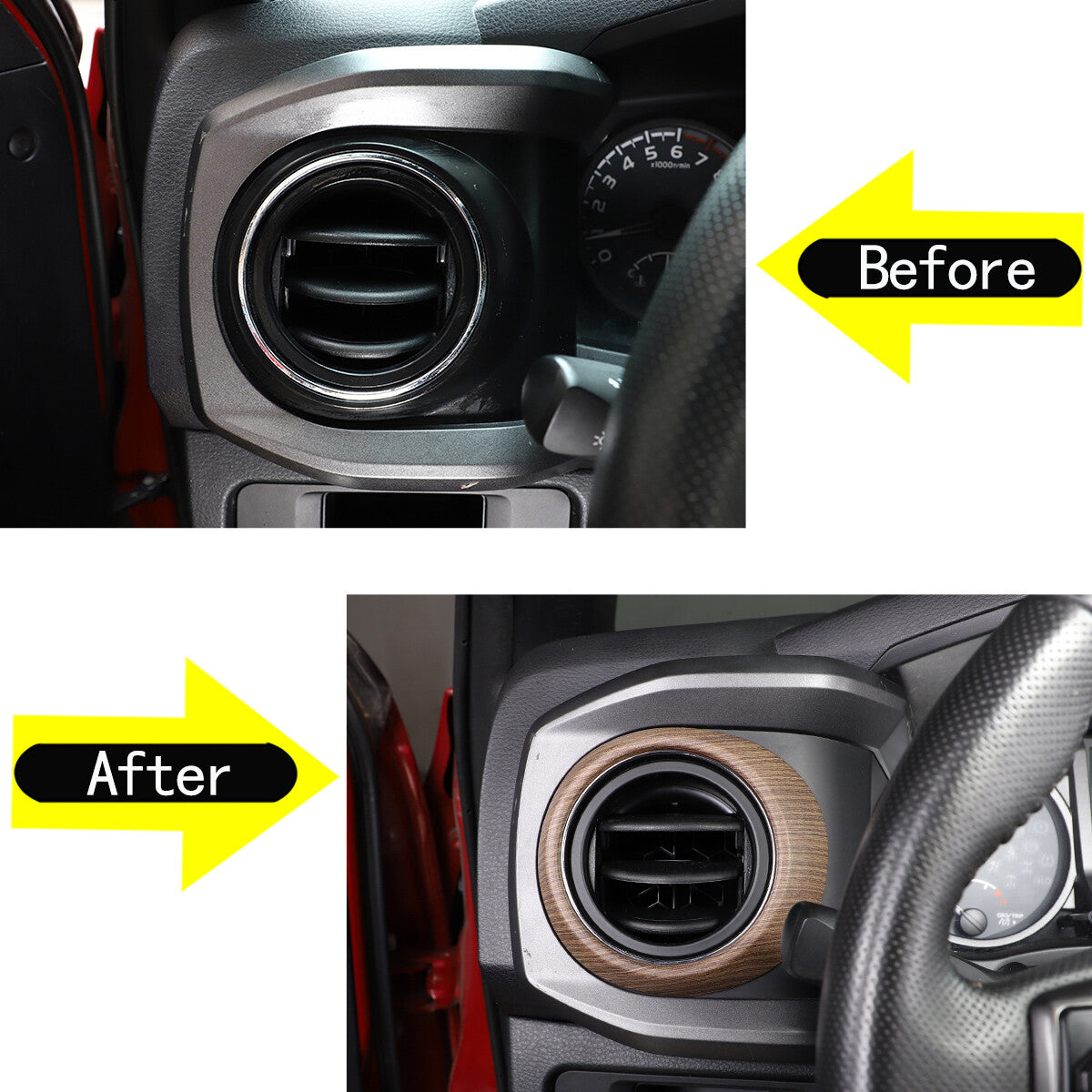 Wood Grain Interior Center Console Cover Trim For Toyota Tacoma 2016-2023 18