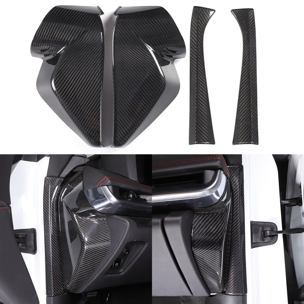 Real Carbon Fiber Door Inner Pillar Trim & Dashboard Side Trim For Corvette C8 1
