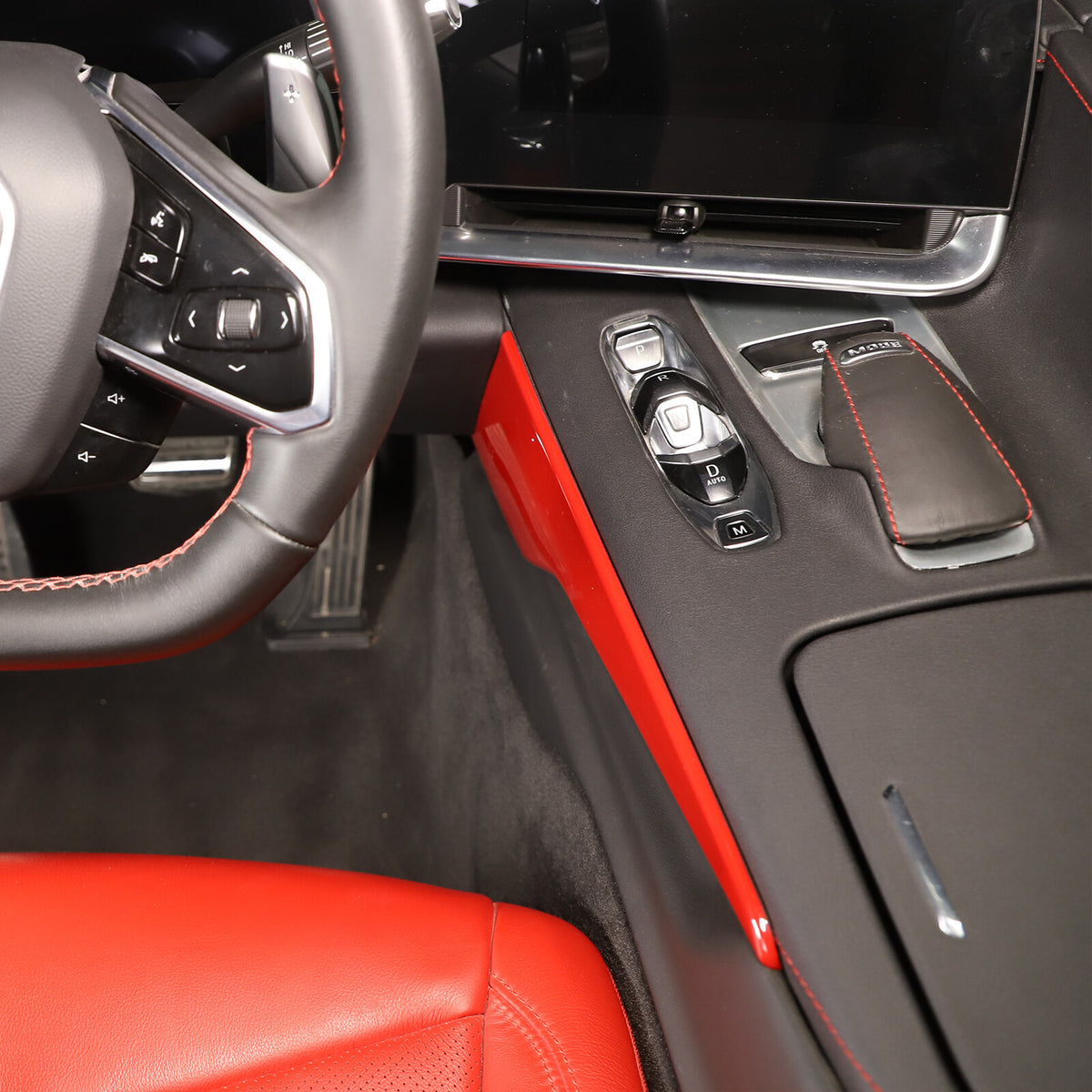 Red Full Interior Set Dash Panel Decor Cover Trim Kit For Corvette C8 2020-25 - Variants 6-10 80