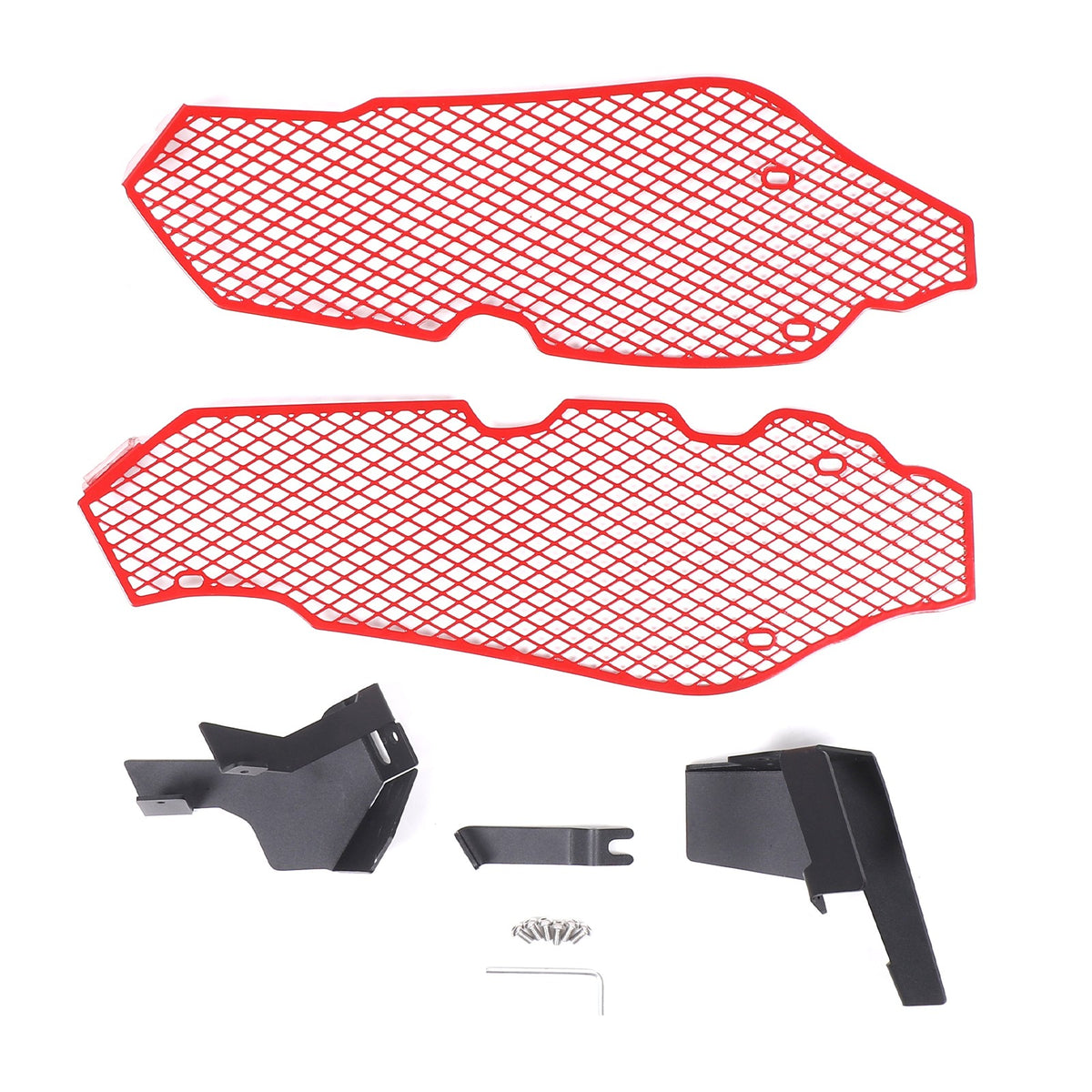 Red Steel Side Intake Mesh Grille Insert Guard For Corvette C8 2020-2026 15