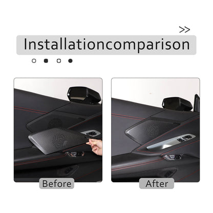 Matte Real Dry Carbon Fiber Interior Decor Trim Cover For Corvette C8 2020+ 110