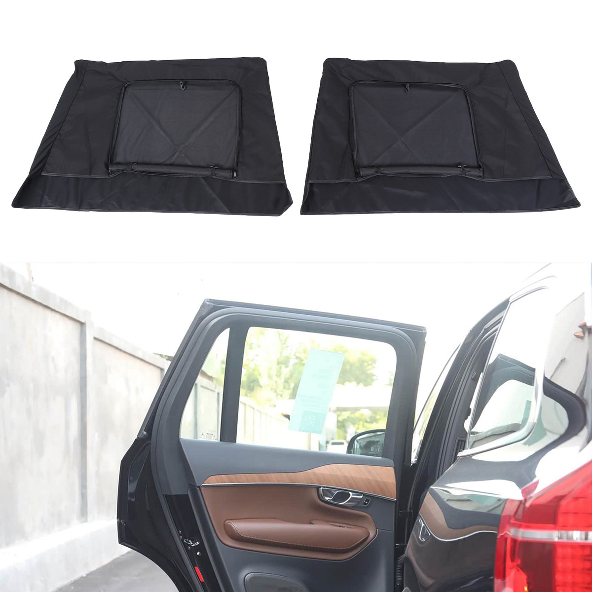 Black ABS Rear Window Visor Sun Shade Cover For Volvo XC90 2015-2024 2