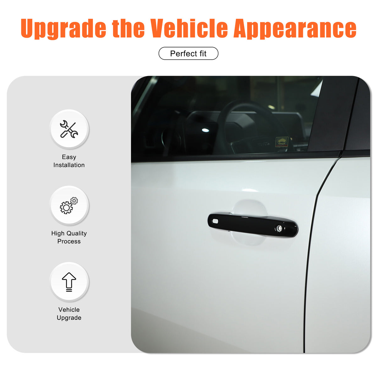 Glossy Black Door Handle & Rearview Mirror Cover For Lexus GX GX550 24-26 18