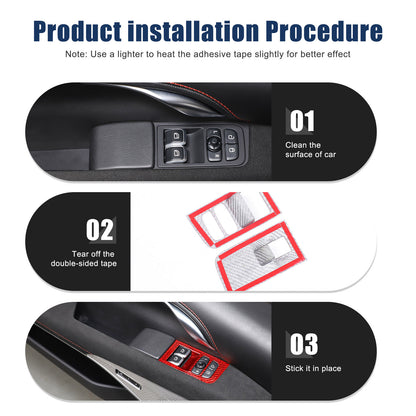 Red Real Carbon fiber Window Lift Switch Button Trim For Lotus EMIRA 2021-2025 20