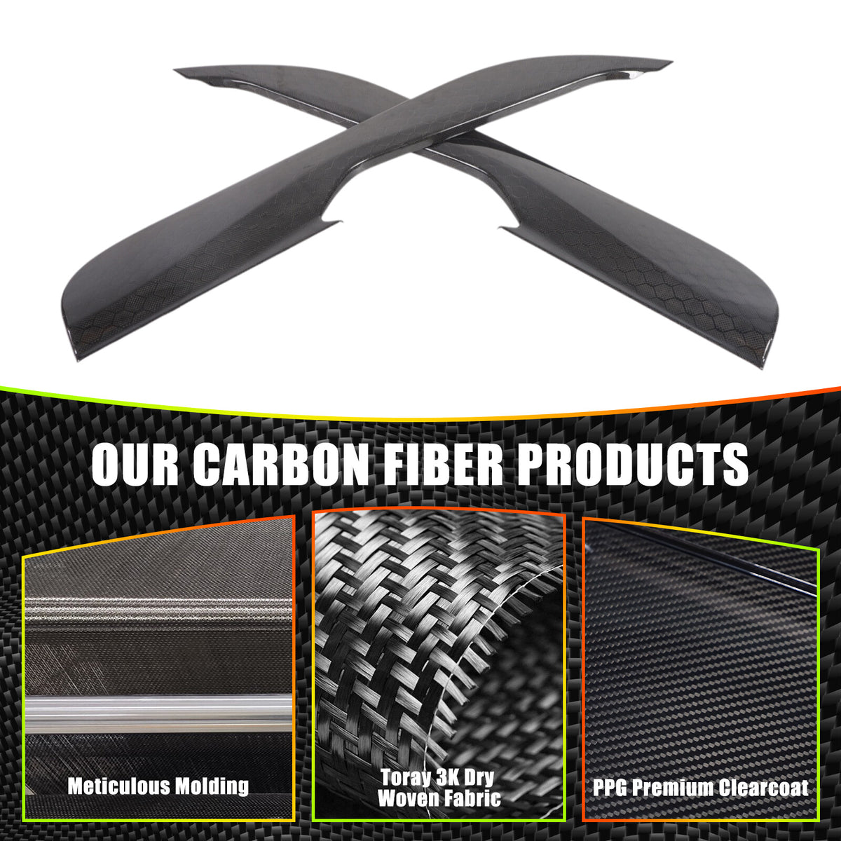 Honeycomb Real Carbon Fiber Door Anti-Kick Panel Trim For Corvette C8 2020+ 21