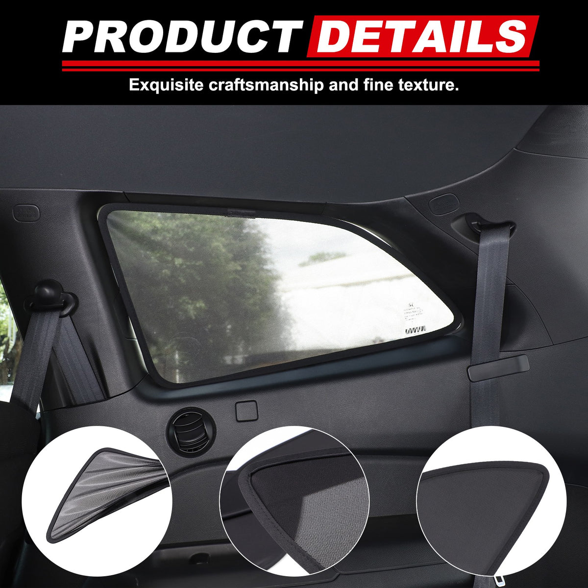 Rear Tailgate Window Mesh Screen Sunshade Sun Cover For Honda Pilot 2016-2022 9