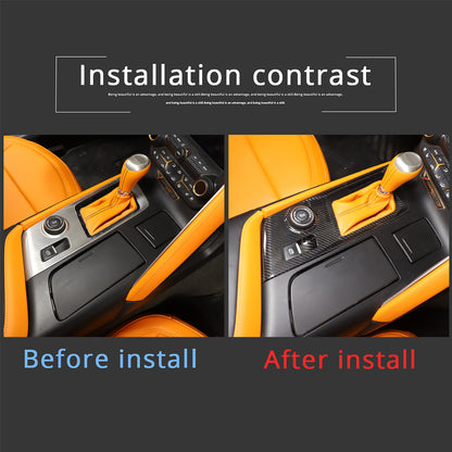 Real Carbon Fiber Car Console Gear Shift Panel Trim For Corvette C7 2014-19 7